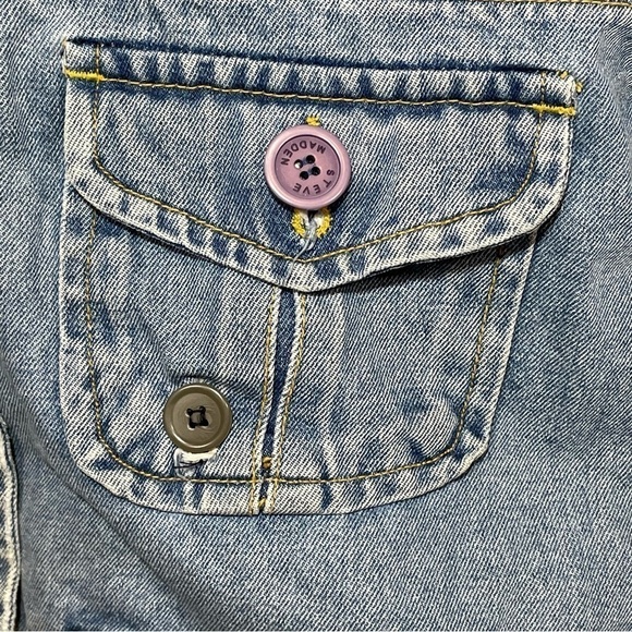 Vintage Steve Madden Jean Jacket Womens Size Large Faded Blue Buttons 90s - Picture 15 of 15
